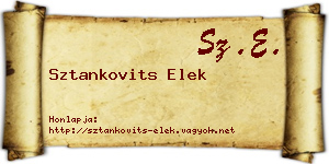 Sztankovits Elek névjegykártya