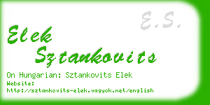 elek sztankovits business card